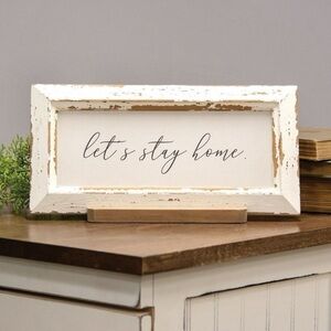 Let’s Stay Home Distressed Frame W/Holder
